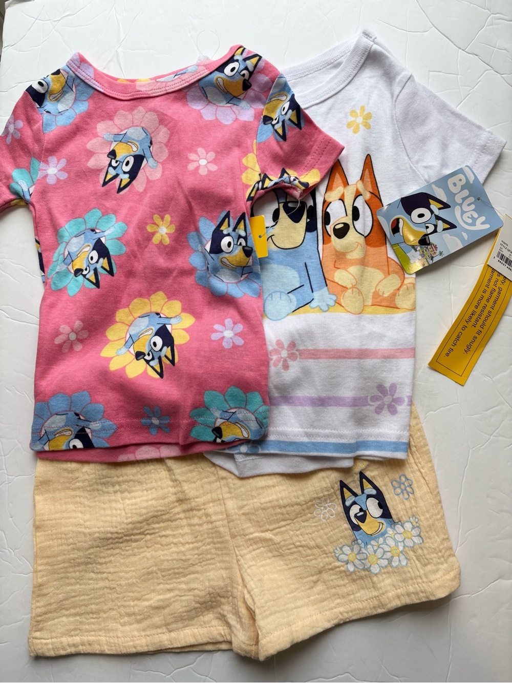 Bluey 3 Piece Tshirt and Shorts Set 3T NWT